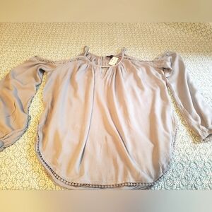 New Aero Women's Off-Shoulder Blue Top Size L